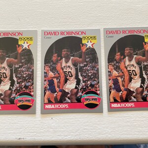 All for 5 cards HOF David Robinson 90-91 NBA Hoops San Antonio Spurs 270 x 3 & HOF David Robinson Skybox 1990-91 260 Rookie x 2 image 3