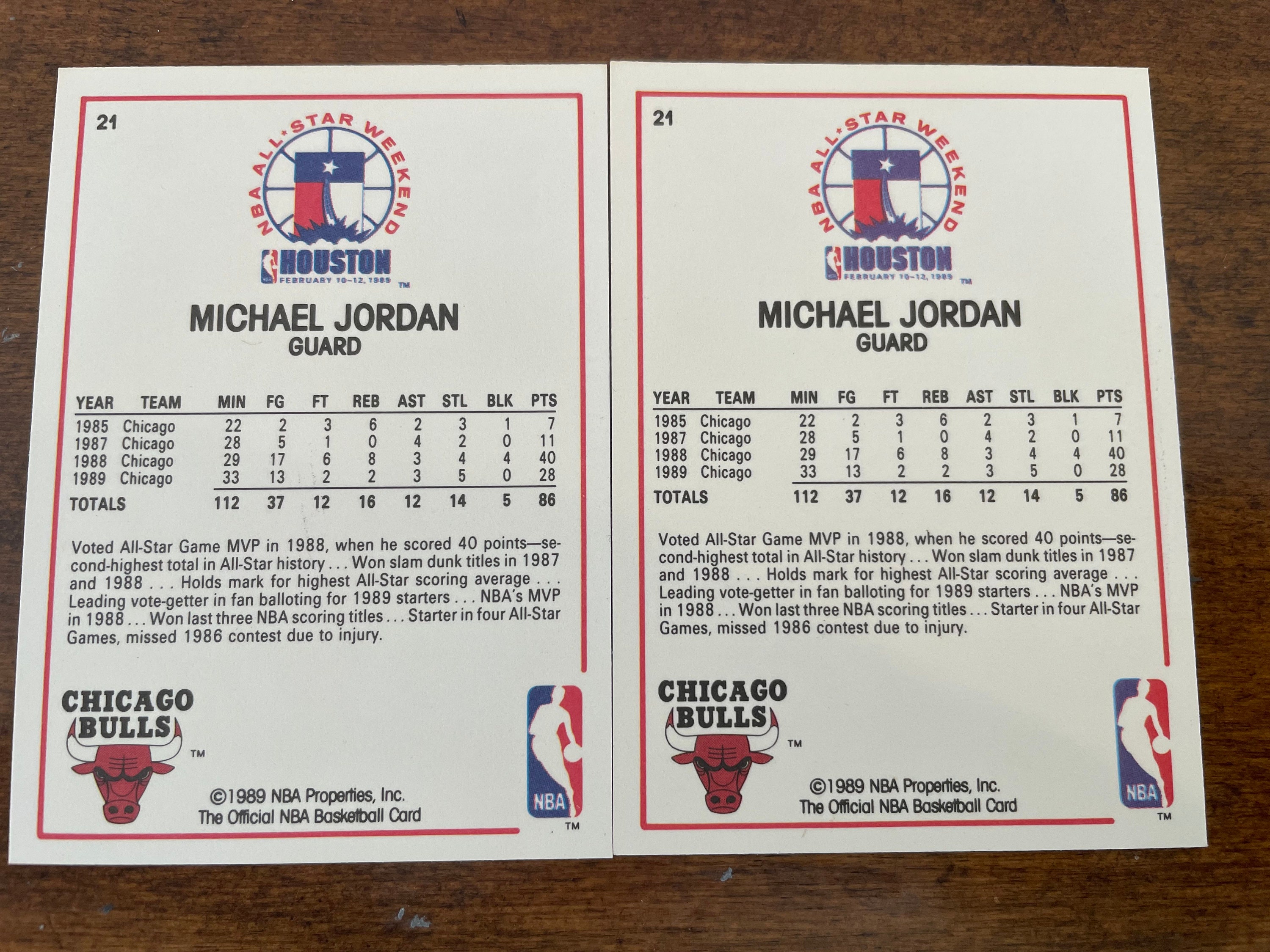 両方のカード - レア HOF GOAT マイケル・ジョーダン 1989 NBA