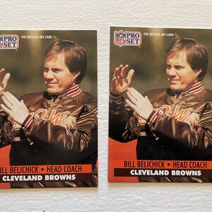 CRU!!! 1991 Bill Belichick Coach Rookie Card Browns - Patriot's - Mint Pro Set #126 x 2