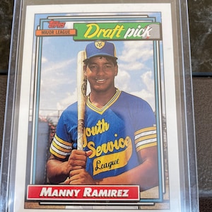 Vencedor de ouro do cartão Topps MANNY RAMIREZ ROOKIE de 1992