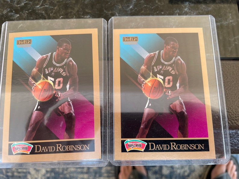 All for 5 cards HOF David Robinson 90-91 NBA Hoops San Antonio Spurs 270 x 3 & HOF David Robinson Skybox 1990-91 260 Rookie x 2 image 5