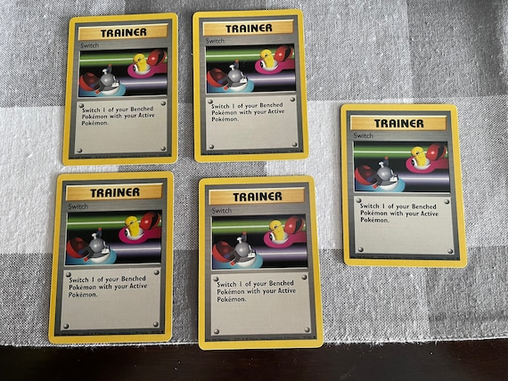 All 5 Cards - 1999 Pokmon Base Set Trainer Switch Shadowless 95/102 Mint