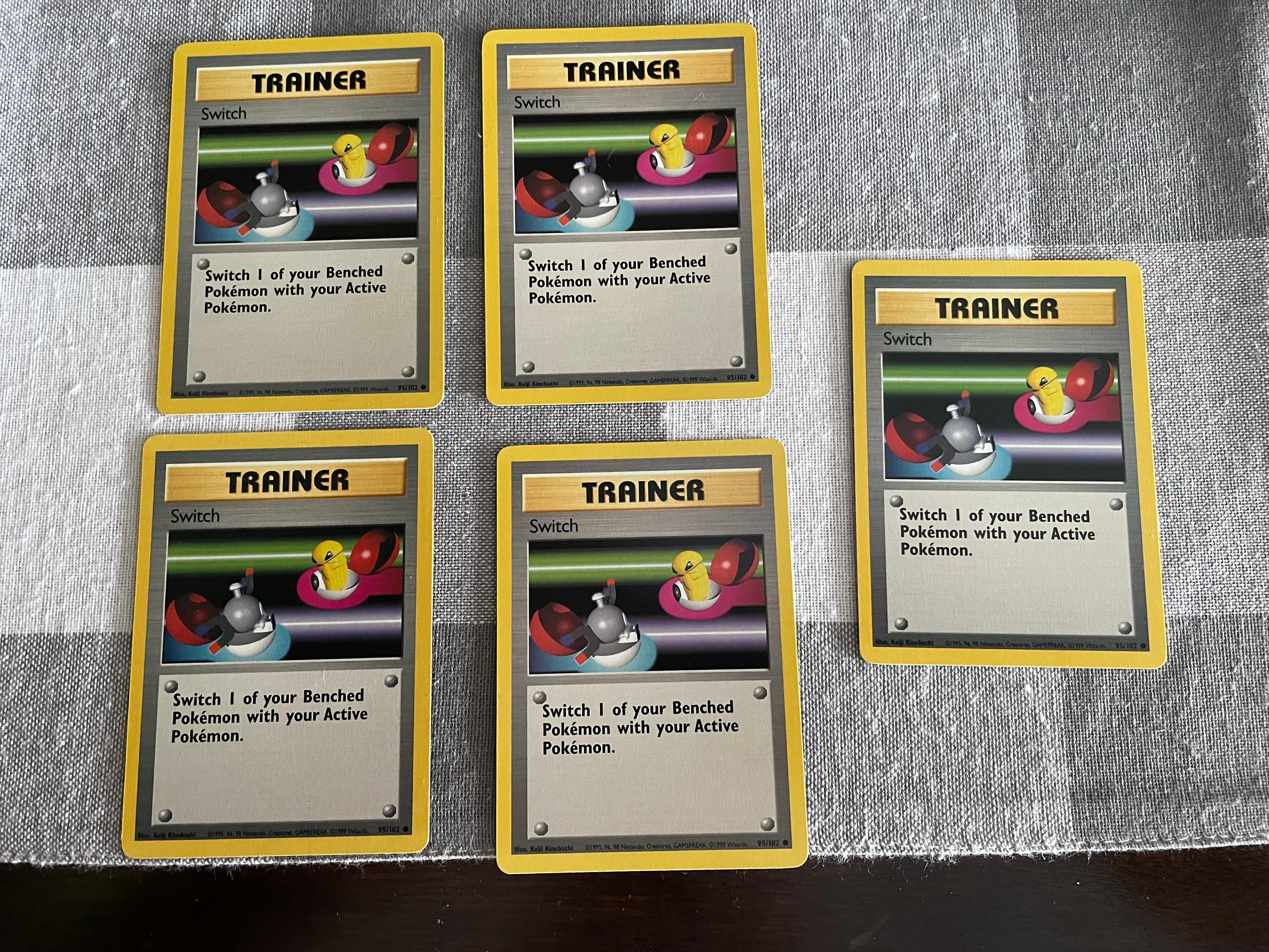 All 5 Cards - 1999 Pokmon Base Set Trainer Switch Shadowless 95/102 Mint -  Etsy