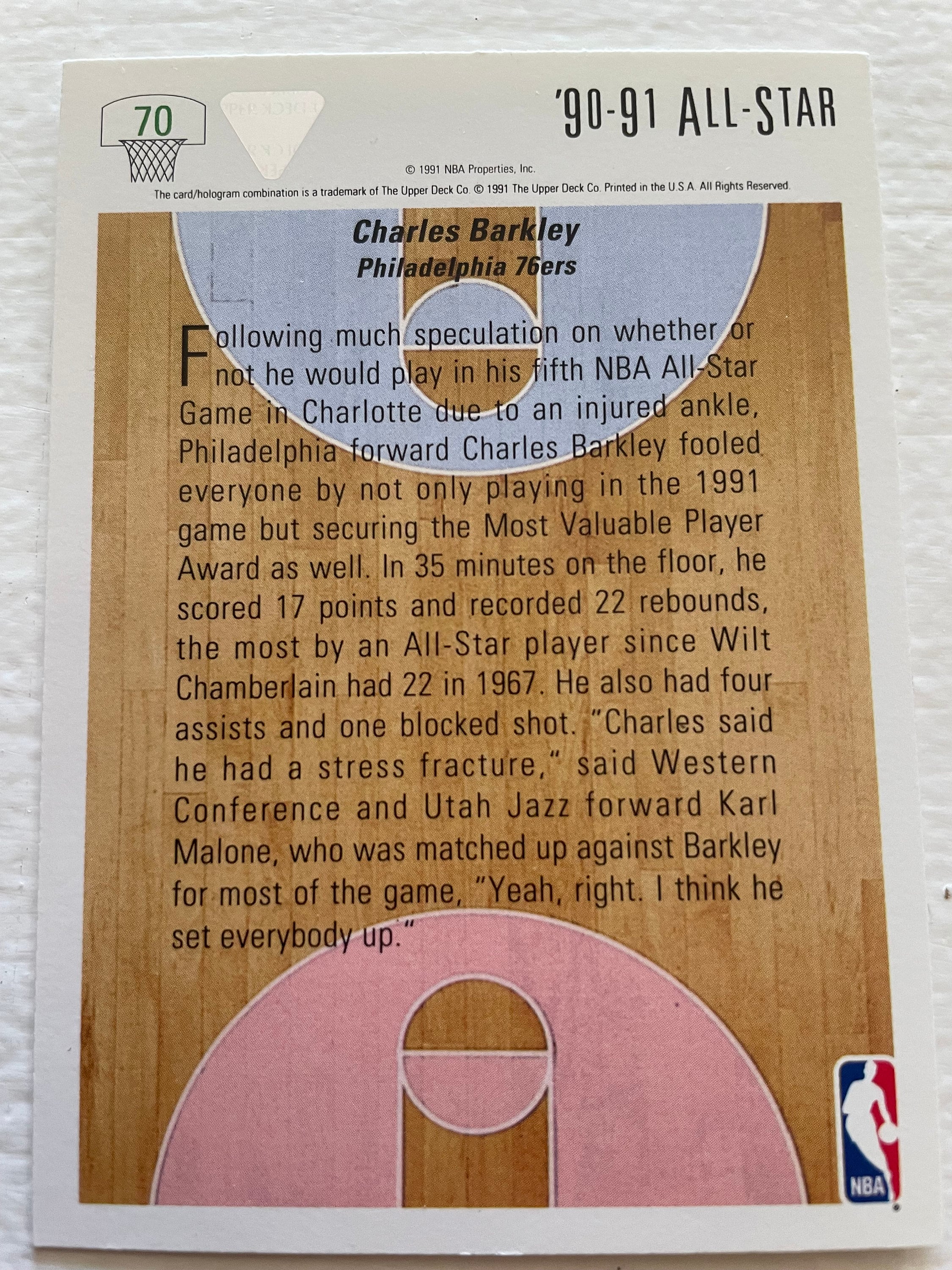 全 5 枚のカード - HOF チャールズ バークレー 1991 USA オールスター