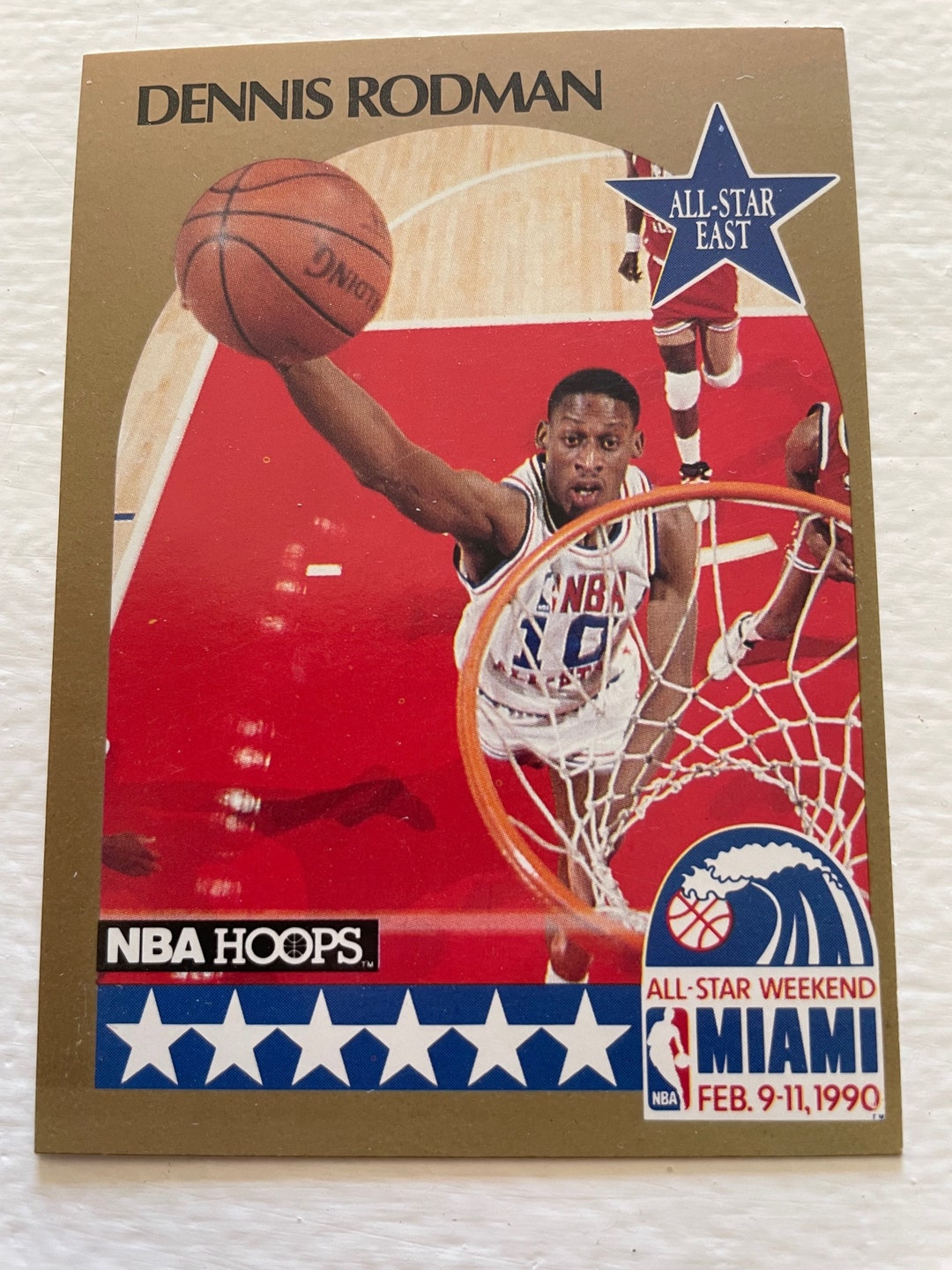Dennis Rodman 1990 NBA Hoops Card 109. Defensive Player Of The Year.