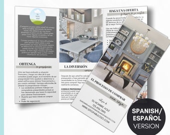 Home Buying Guide Tri-fold Brochure - Simplified SPANISH VERSION | Editable Buyer Presentation Template for Real Estate Agents and Realtors