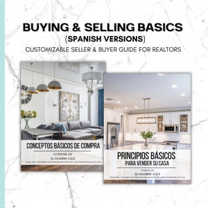 BUNDLE de guides de l'acheteur et du vendeur immobiliers en espagnol, modèle modifiable pour les agents immobiliers traduit en espagnol.
