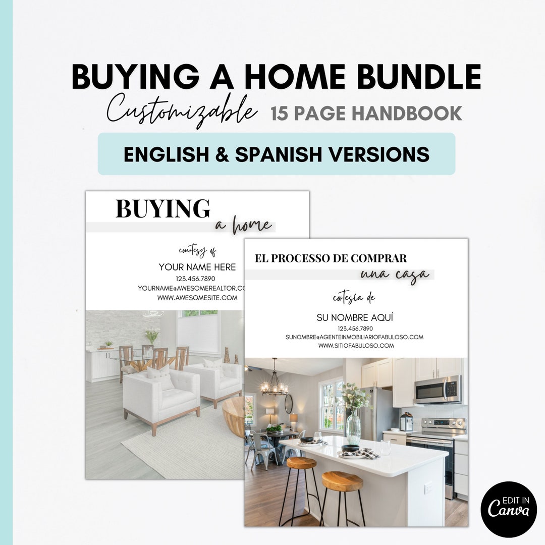 Home Buyer Handbook BUNDLE in English & Spanish Realtor Marketing