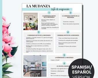Customizable Moving Checklist for Realtors - Spanish Version | Editable Template in Canva