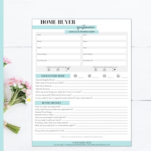 Home Buyer Questionnaire | Customizable Template in Canva for Real Estate Professionals
