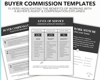 Real Estate Buyer Flyers | Editable Commission & Compensation Templates | Instant Digital Download
