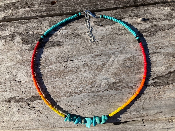 Beaded Western Choker- Sunshine and Whiskey