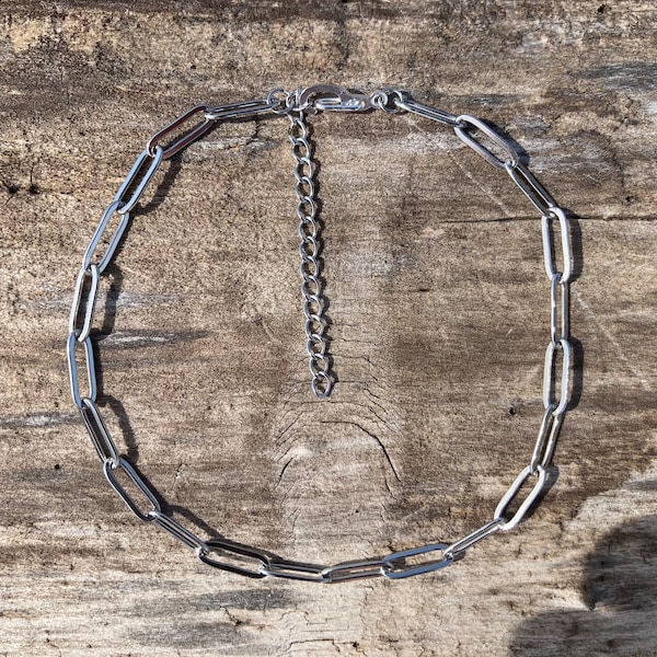 Western Paper Clip Chain Anklet- Wayne