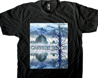 Cannon Beach Haystack Rock Oregon Coast Pacific Northwest Gift T-shirt Mens and Women's