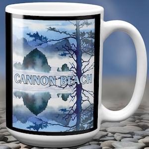 Cannon Beach Oregon Coast - Haystack Rock - Pacific Northwest Coffee Mug Gift - 11 Or 15 oz Mug