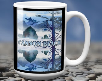 Cannon Beach Oregon - Haystack Rock - Coffee Mug Gift - 11 Or 15 oz Mug