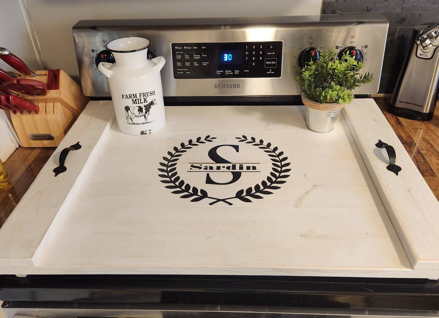 Decorative Personalized Stove Covers – Mil Mom Creations