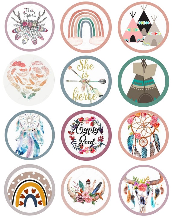 Boho Digital Cardstock Download Cardstock for Freshies Etsy