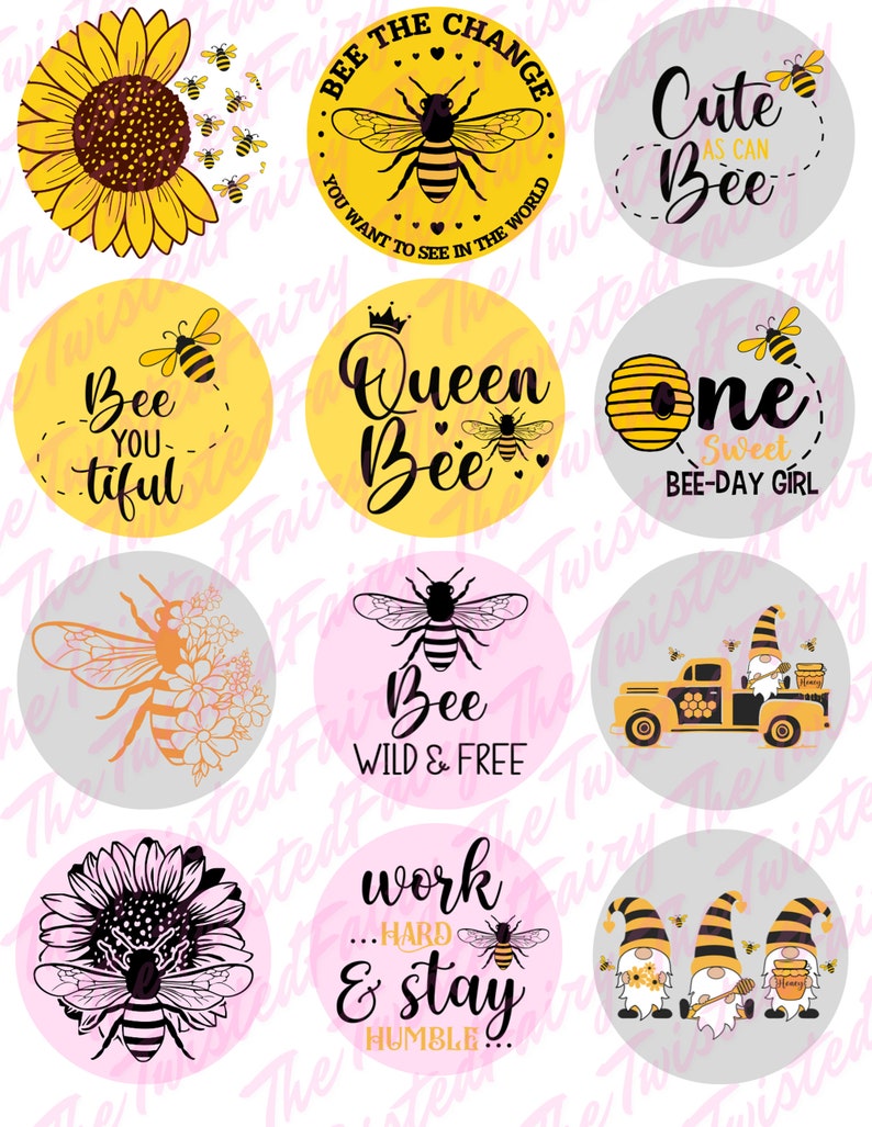 Cartulina Freshie: Diseños de abejas PNG SVG JPG (Descarga digital)