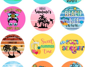 Beach Summer Cardstock Circles: Freshie Designs