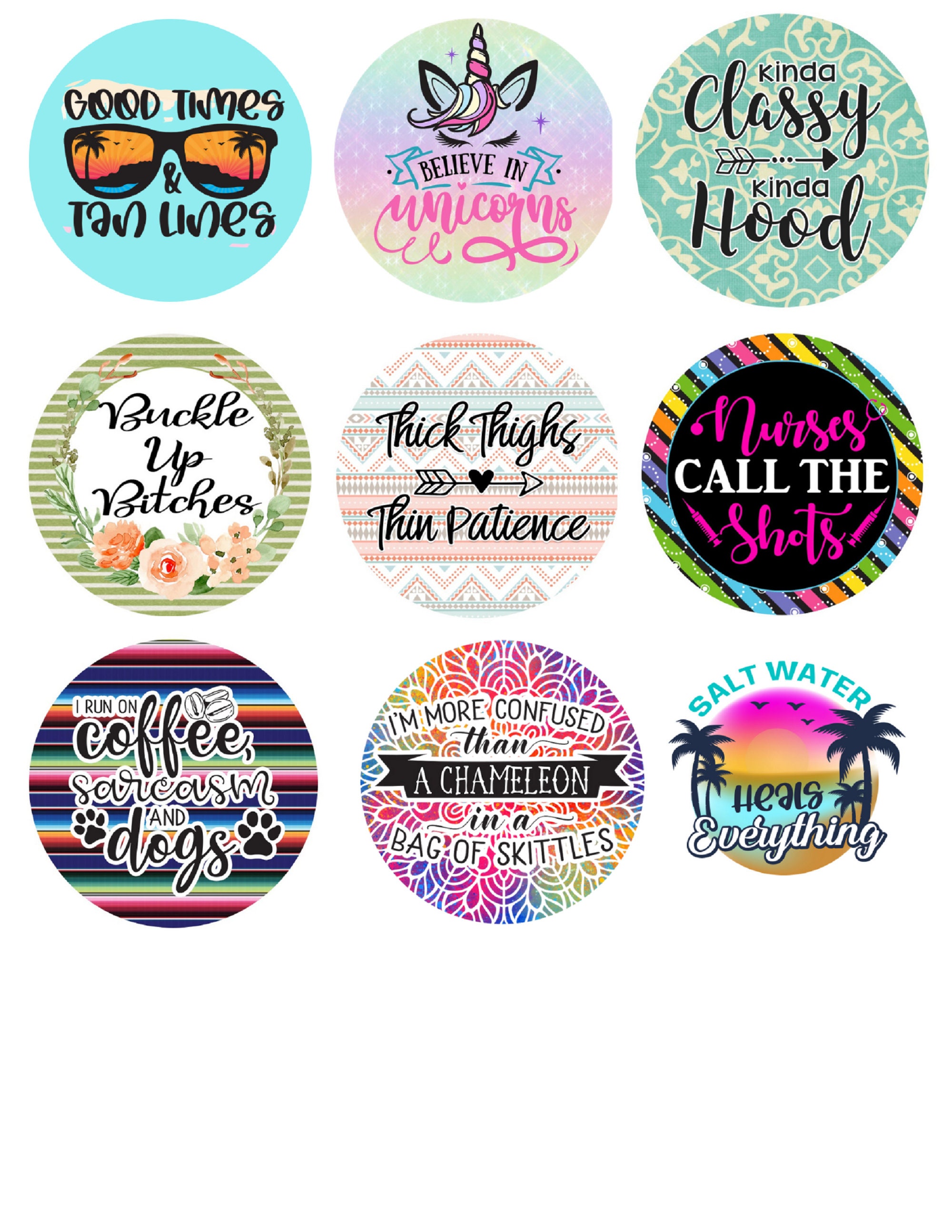 Cardstock Circles Cardstock Cutouts Freshies Cardstock Etsy