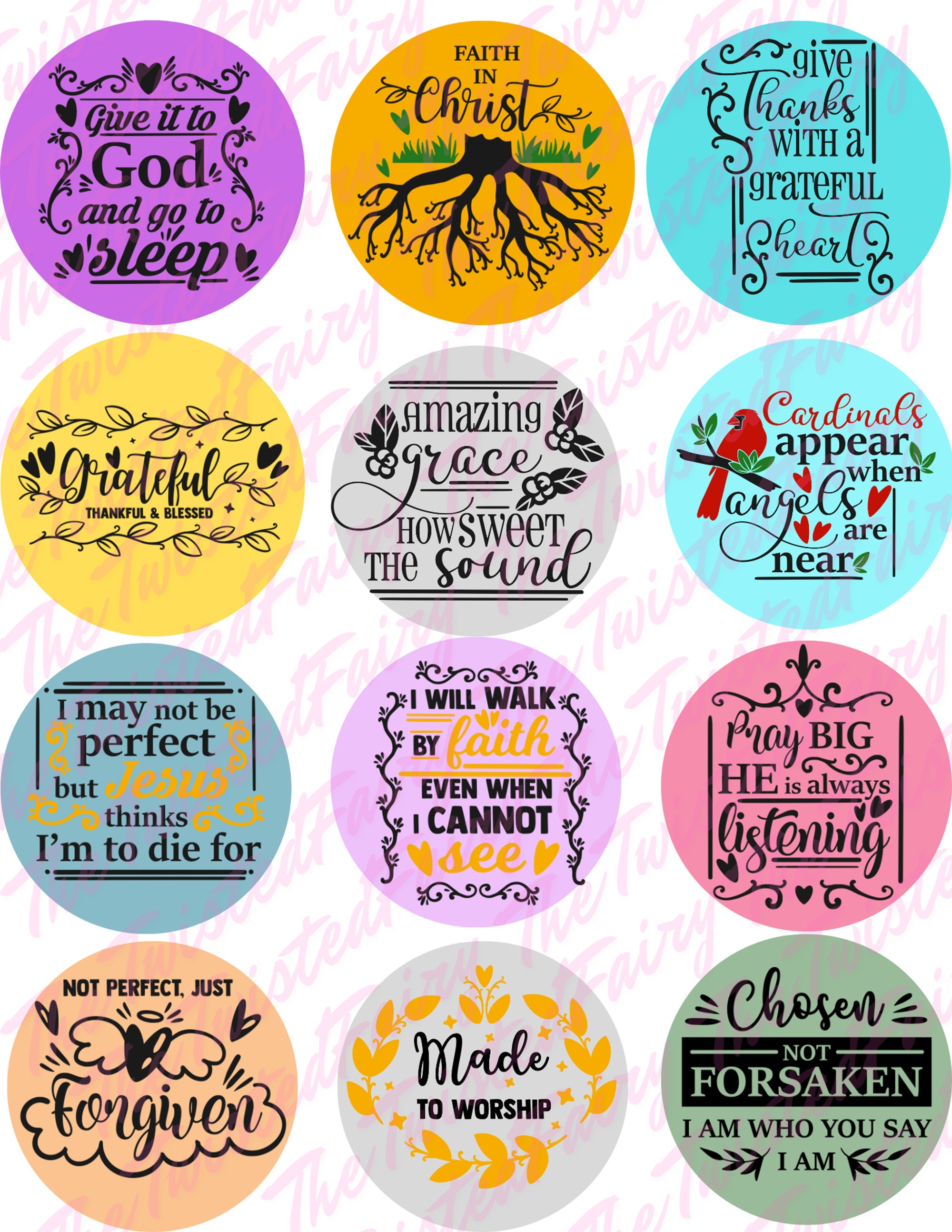 Christian Cardstock Circles: Bible Verse Cutouts - Etsy