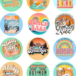 Retro Summer Cardstock Circles, Cardstock Cutouts, Freshies, Cardstock, Freshie Cardstock, Freshie Images, Freshie Designs, Cardstock Images