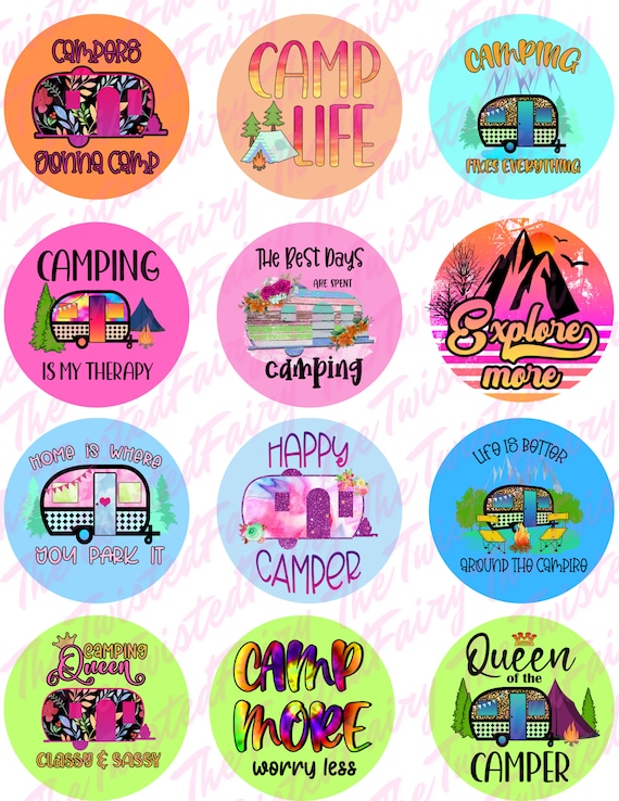 Camping Cardstock Circle Cutouts: Freshie Designs