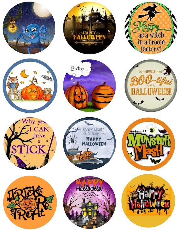 Halloween Cardstock Circles, Cardstock Cutouts, Freshies