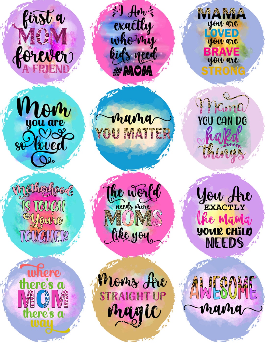 Mama Cardstock Circles, Cardstock Cutouts, Freshies, Cardstock, Freshie ...