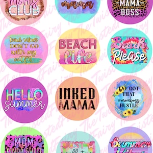 Mama Vibes Cardstock Circles: Freshie Designs