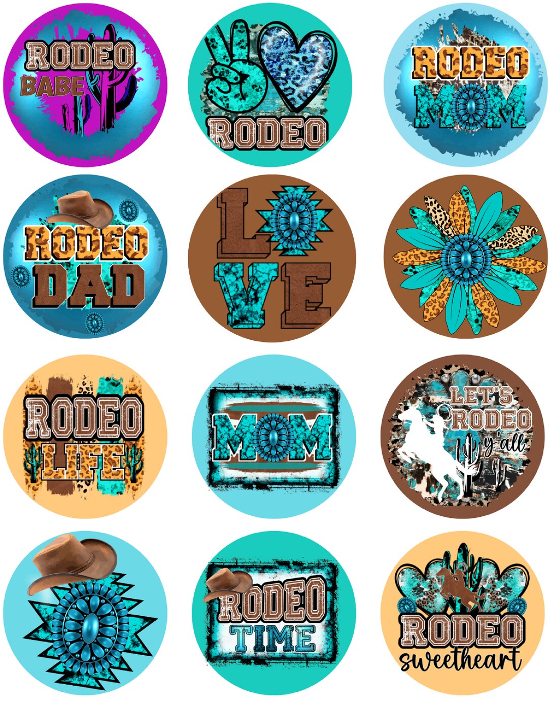 Rodeo Vol. 2 Cardstock Circles, Cardstock Cutouts, Freshies, Cardstock