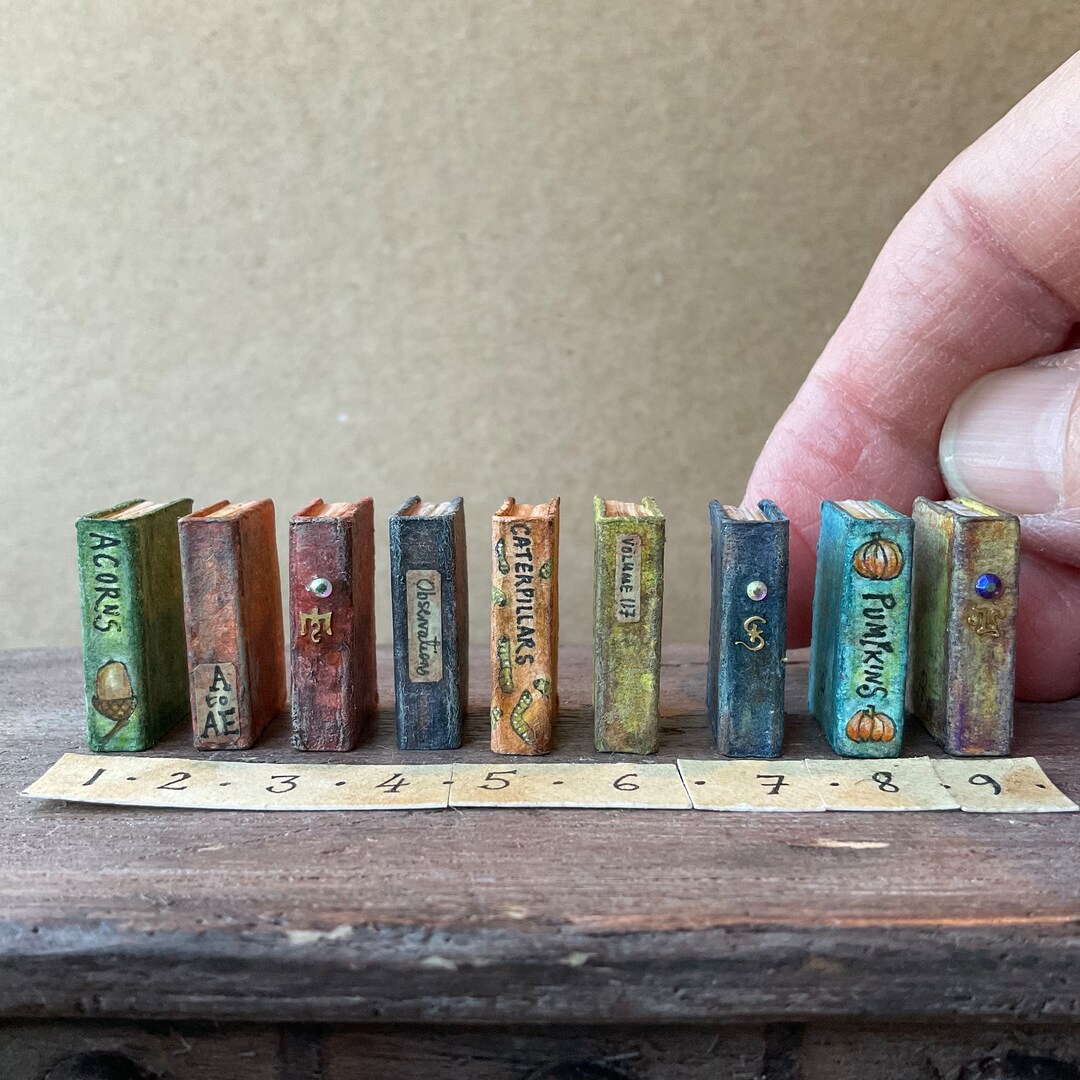 112 Scale Shelf Filler Books Original Artwork Book Etsy