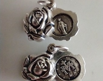Lot of 2 x Miraculous Medal Locket Catholic Religious Medals