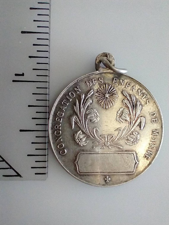 Vintage Sterling Silver Catholic Religious Medal … - image 2