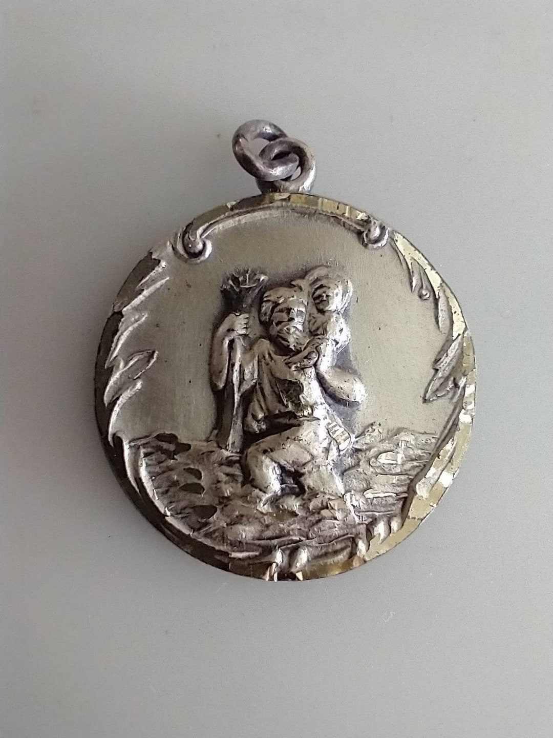Vintage Catholic Creed Sterling Silver St Christopher Religious Medal ...