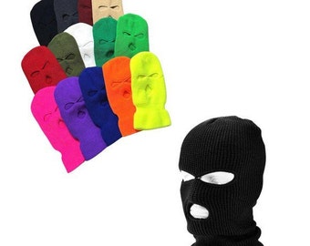 Ski Mask 3 Hole, Balaclava Multi Colors,Unisex Winter face covering,3 Hole Ski Mask, Balaclava Full Face Cover, Multi color sky mask