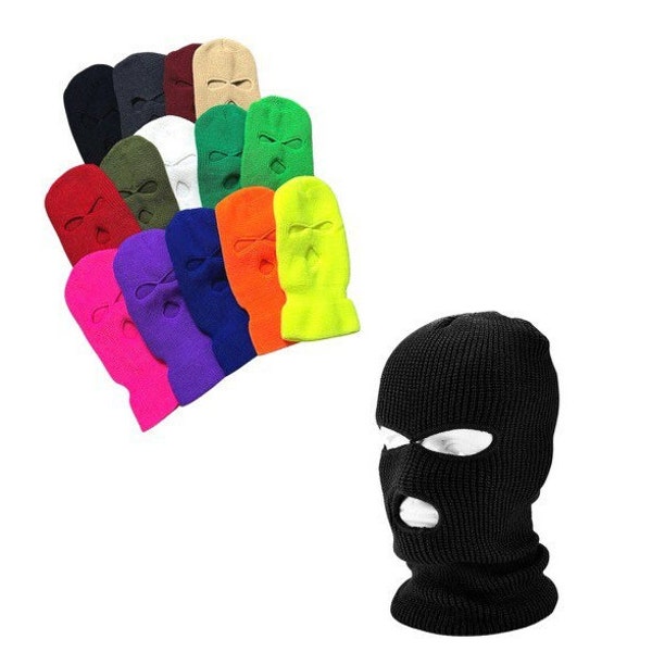 Ski Mask 3 Hole, Balaclava Multi Colors,Unisex Winter face covering,3 Hole Ski Mask, Balaclava Full Face Cover, Multi color sky mask