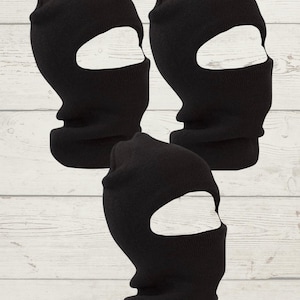 Black Knit Balaclava Ski Mask: Unisex Acrylic Face Covering