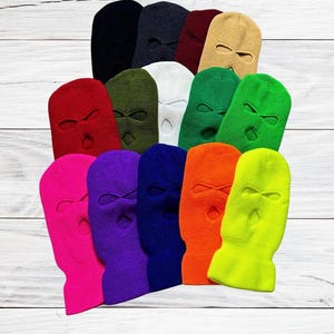 Balaclava Multi Colors, Ski Mask 3 Hole, Unisex Winter face covering,3 Hole Ski Mask, Balaclava Full Face Cover, Multi color sky mask