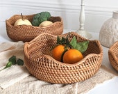 handmade wicker basket for fruit bread in different sizes gift idea