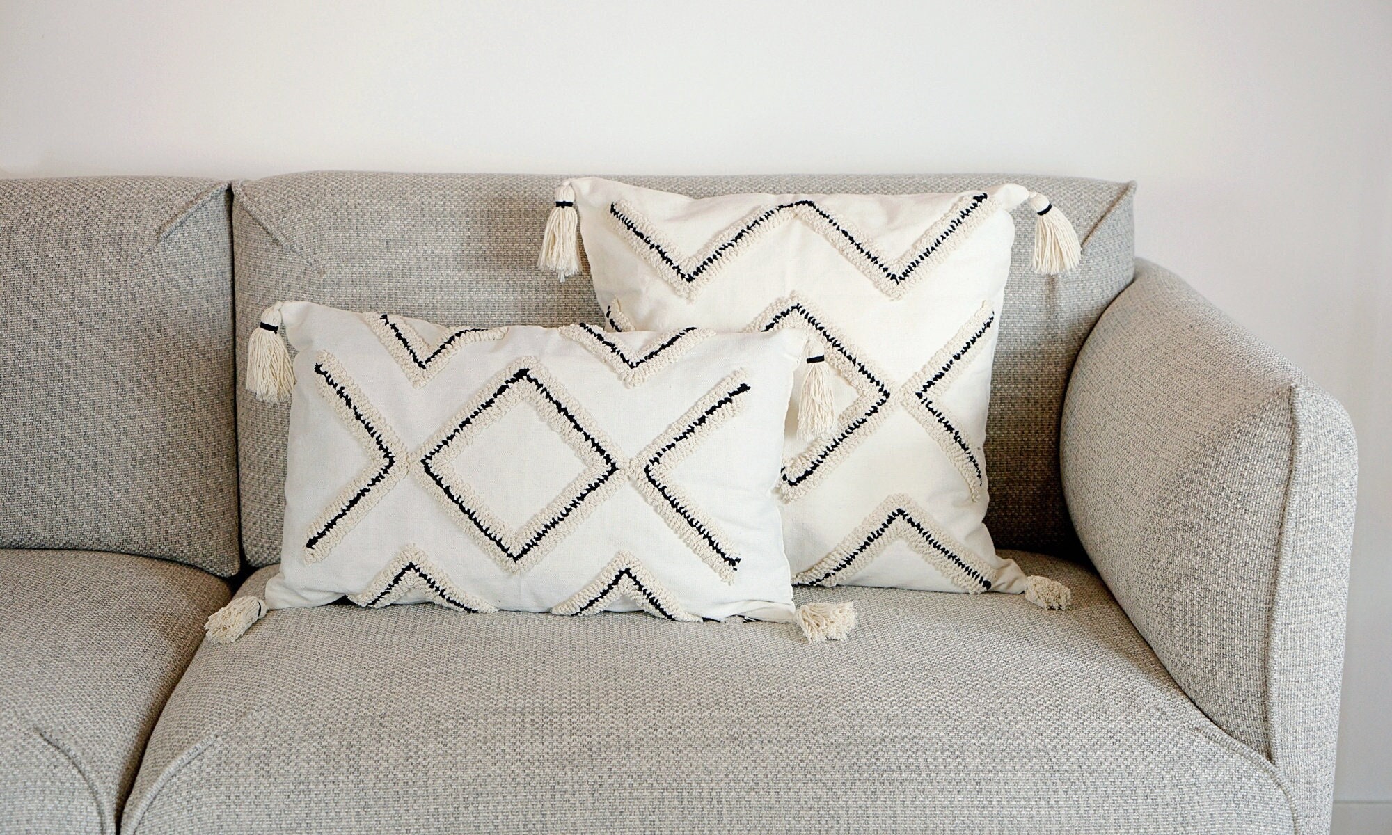 Beige grey cushions