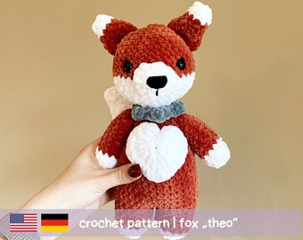 Häkelanleitung Fuchs „Theo“ | Häkelanleitung Amigurumi Waldtier | PDF in Deutsch, Englisch