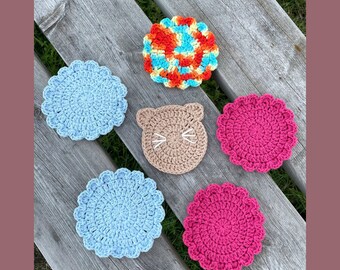 Coaster Table Decoration Crocheted Flower Cat