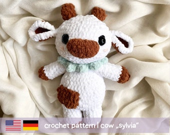 Häkelanleitung Kuh „Sylvia“ | Häkelanleitung Amigurumi Bauernhof Tier | PDF in Deutsch, Englisch