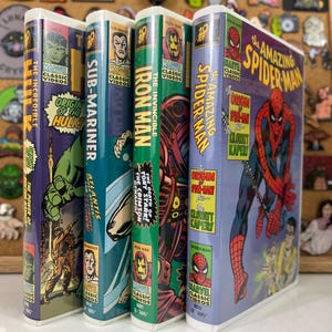 Marvel Cartoon VHS Lot - Spider-Man, Iron Man, The Hulk, Sub-Mariner