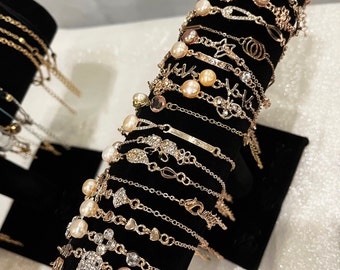 Braccialetto in argento da donna, con cuore e cristalli brillanti