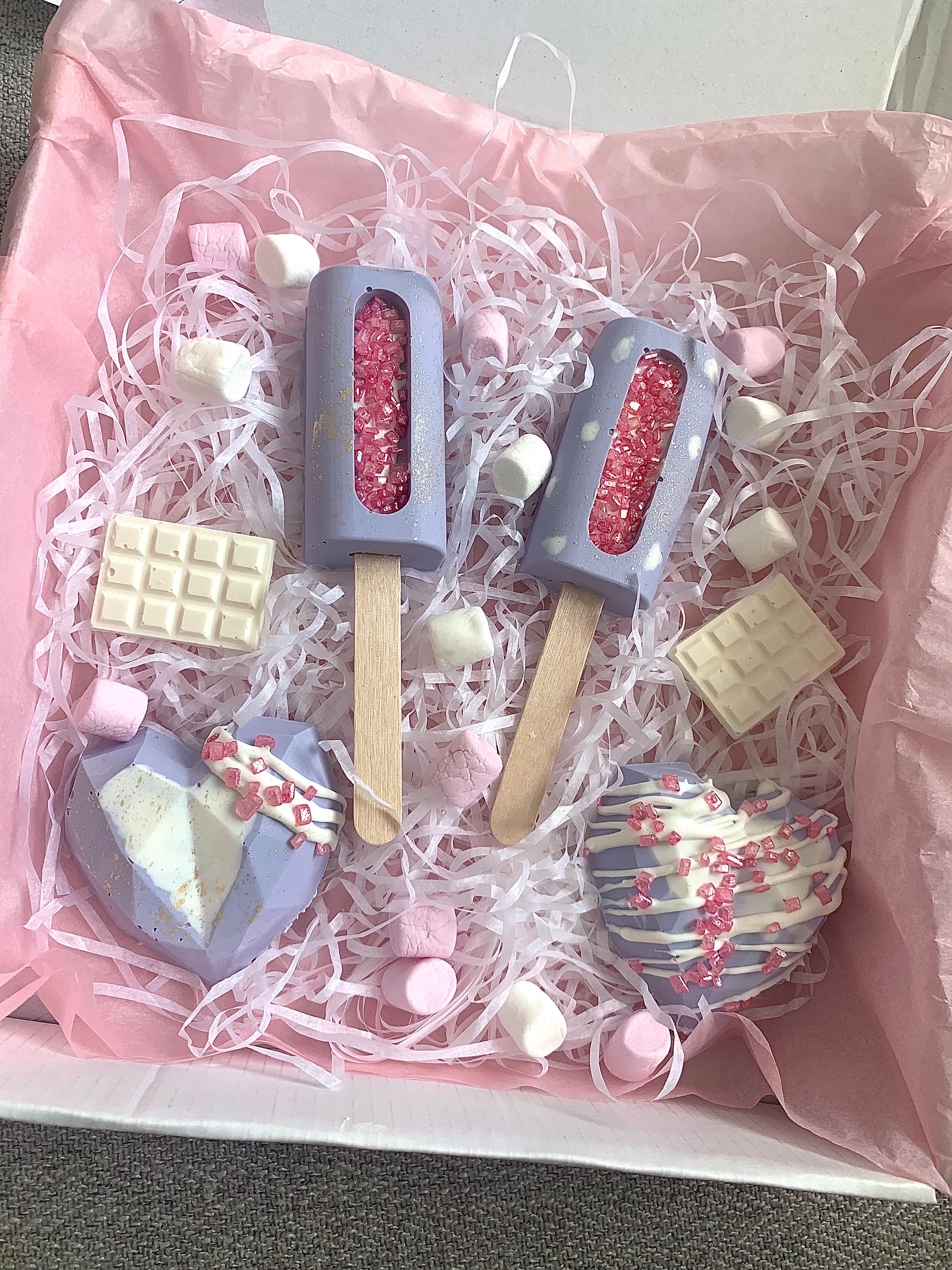 Mini Cakesicle Gift Box / Cake Lollies & Geometric Hearts / Etsy UK