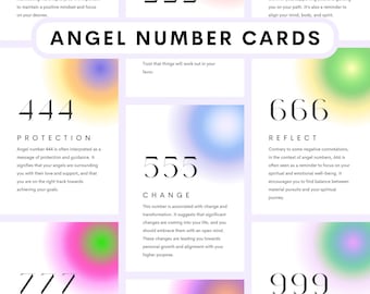 Angel Number Postcards, Numerology Cards (Digital Download)
