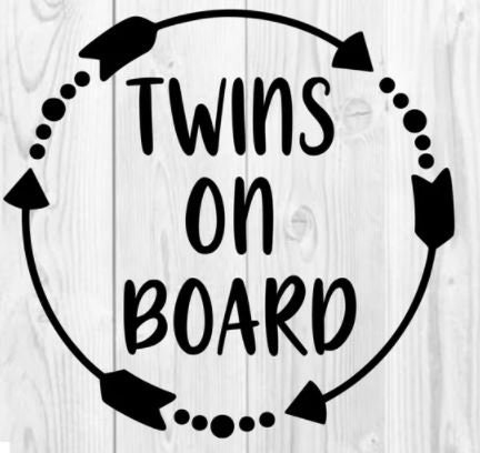 Autocollant "Twins On Board" Pour Voiture - 13x13 Cm, Réfléchissant, JDM - Sécurité Enfants - 3